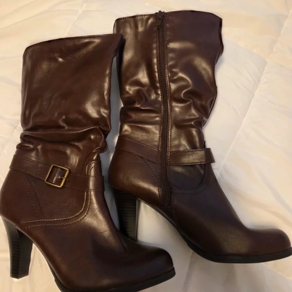 Boots Dark Brown Heeled Women's Boots
